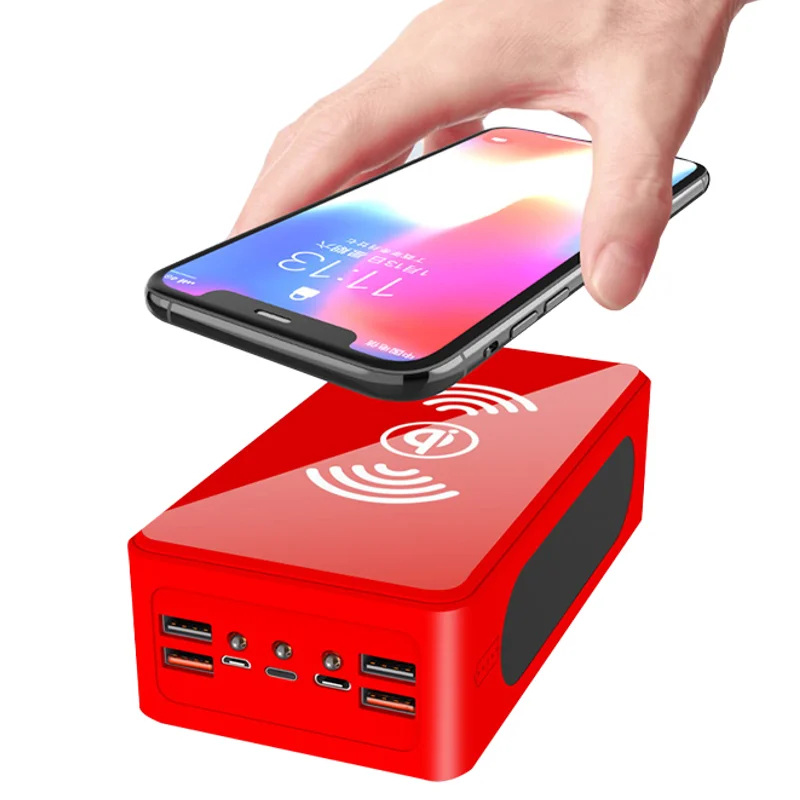50000Mah Power Bank Portable Solar Wireless Charger External Battery With LED High-Capacity Power Bank for iPhone Android