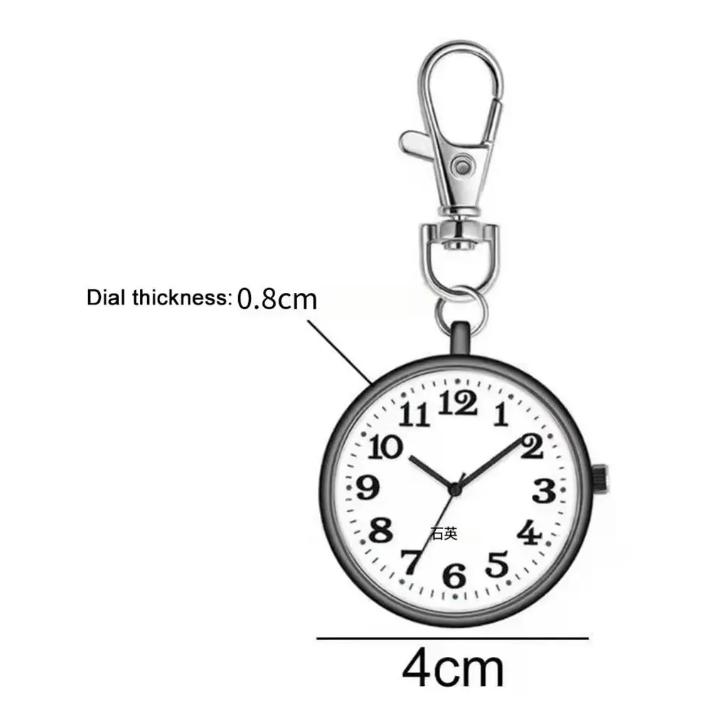 ساعات جيب كوارتز كبيرة الحجم نقاط مضيئة صغيرة مستديرة الصدر الساعات تصميم الحد الأدنى كيرينغ زوجين ساعة للامتحانات