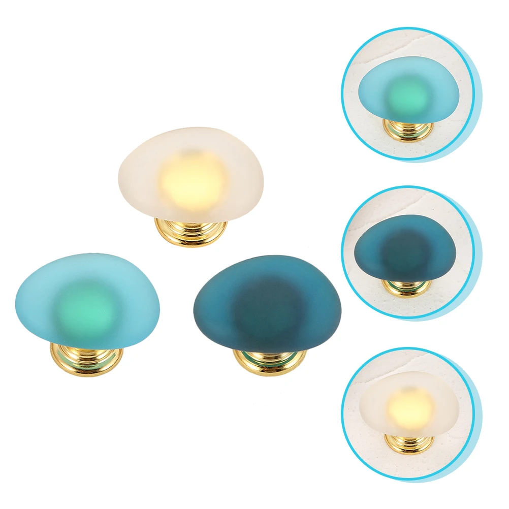 

3 Pcs Crystal Drawer Pulls Cabinet Knobs 30x24x22cm Transparent Lake Blue Furniture Hardware Home Decor Accessories