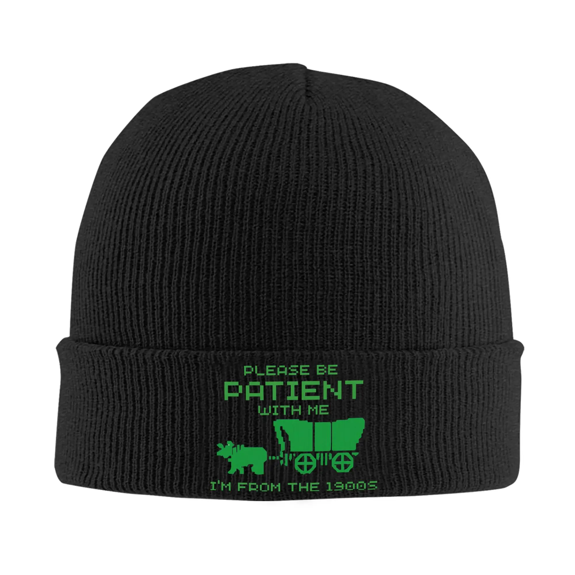 Please Be Patient Born in 1900s Knitted Hat Women Men Skullies Beanies Autumn Winter Hip Hop Hats Acrylic Humor Funny Warm Cap