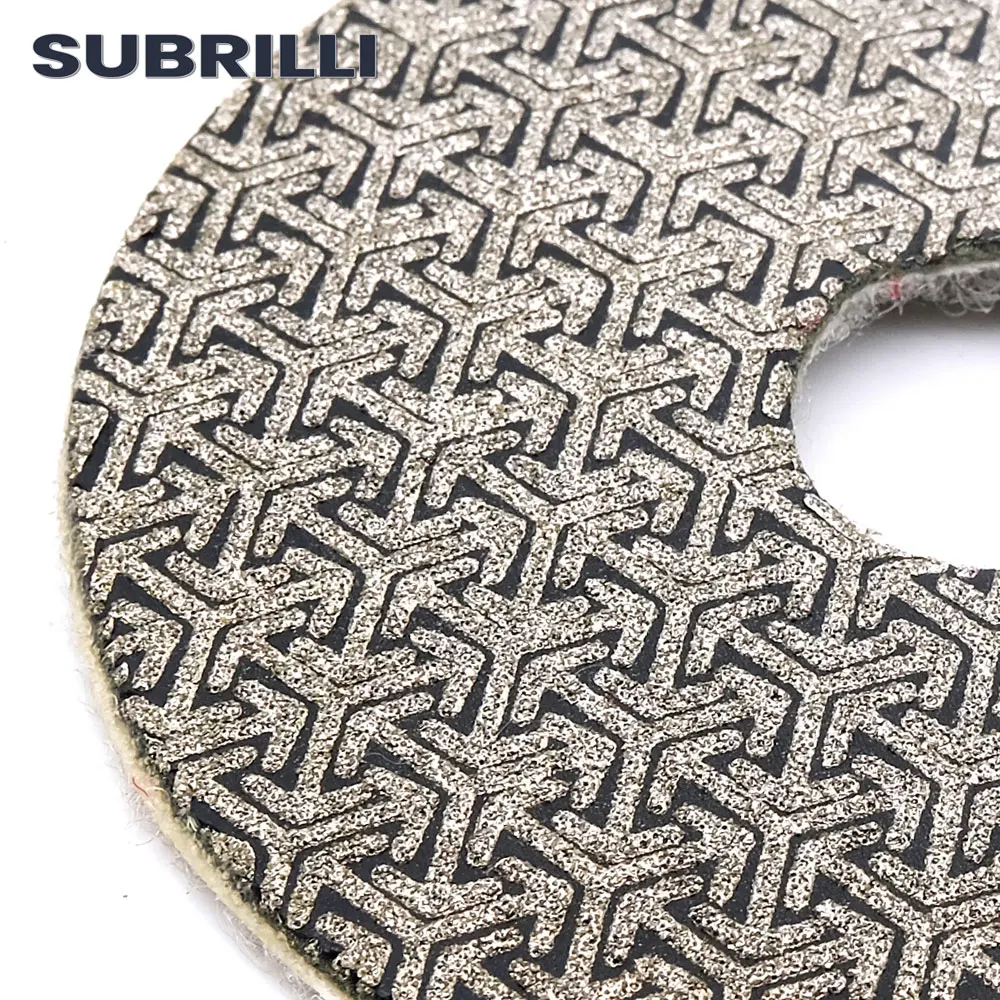 SUBRILLI-almohadilla de pulido de diamante galvanizado, disco de lijado Flexible, muela para granito, mármol y cerámica, 80mm, 3 ", 4 unids/set/juego