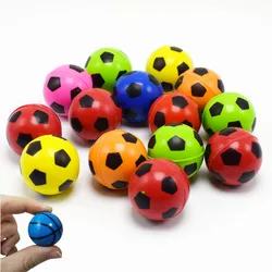 6 Pcs 30mm Color Elastic Small Basketball Modeling Bouncy Ball Simulation Soccer Bouncy Ball Outdoor Parent-child Sports Toys