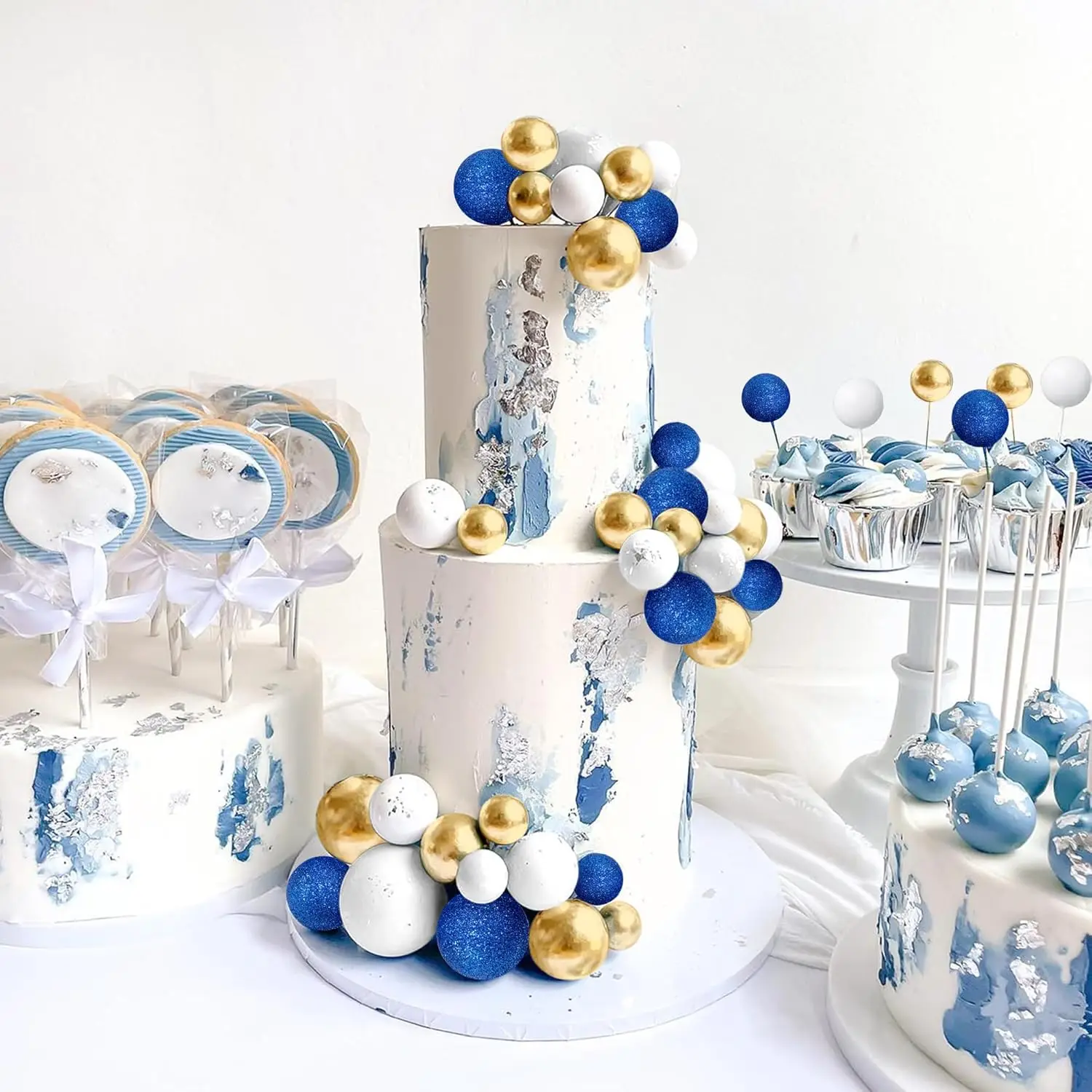 32 Stück Ball kuchen Picks bunte kugelförmige Kuchen deckel Perlen kugeln Cupcake Kuchen einsatz Topper für Geburtstags feier Hochzeits dekor – Detail 23