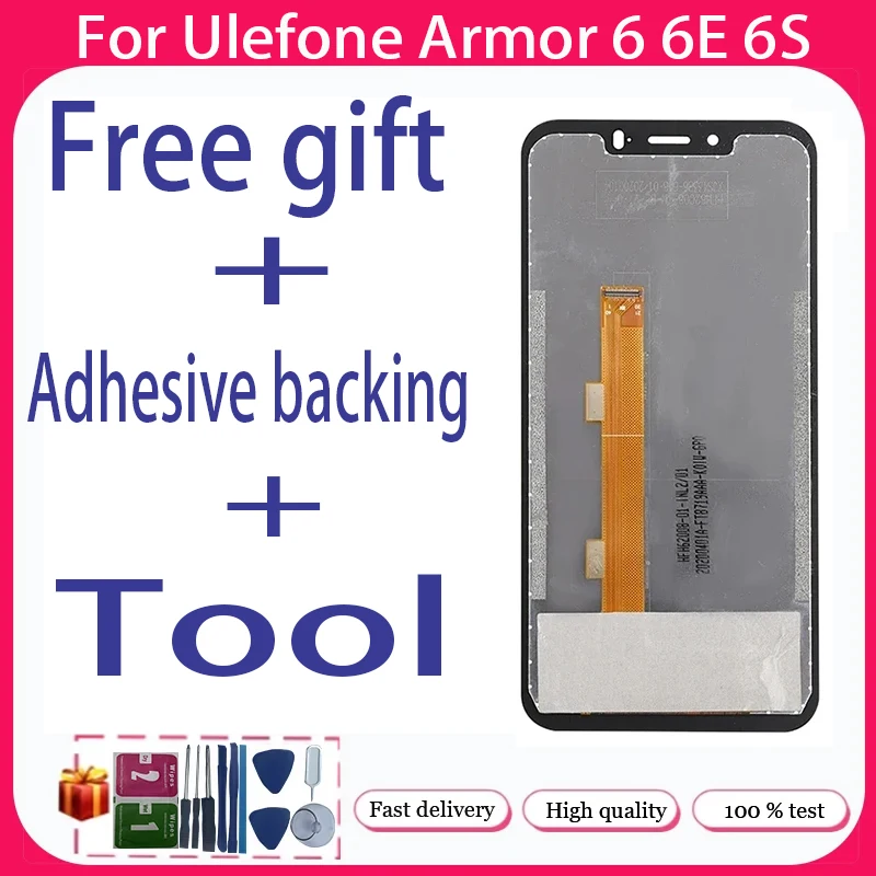 สำหรับ ulefone เกราะ6 6E 6S + จอแสดงผล LCD + หน้าจอสัมผัส + เครื่องมือสำรองกาวฟรี