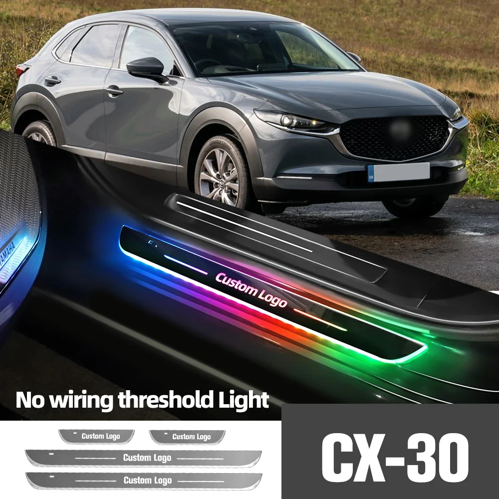 

For Mazda Cx-30 Cx30 Cx 30 Dm 2019-2023 Car Door Sill Light Customized Logo Led Welcome Threshold Pedal Lamp Accessories