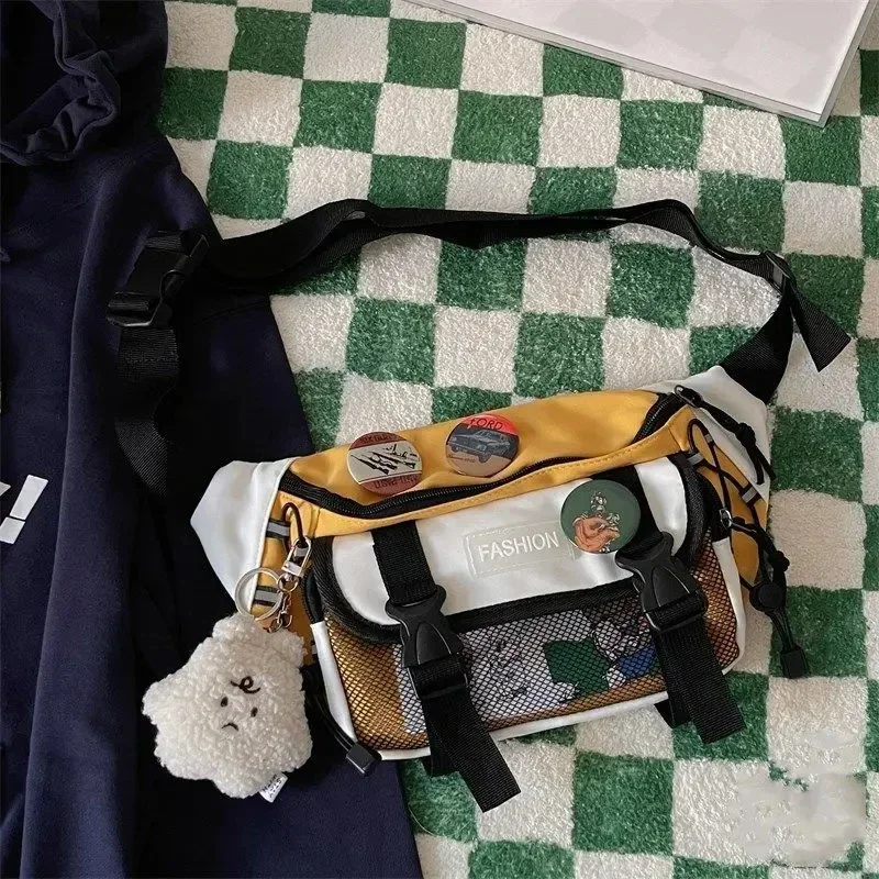 Japoński styl Nowa modna marka Casual Crossbody Torba na klatkę piersiową Ins Nylonowa mała torba na ramię Torba na talię o dużej pojemności — zdjęcie 7