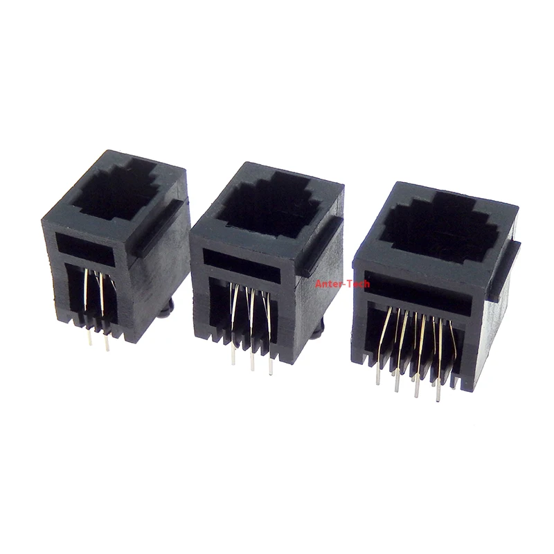 10PCS RJ11 telephone FEMALE SOCKET 180 degrees Vertical 8P8C 6P6C 4P4C female jack pcb connector