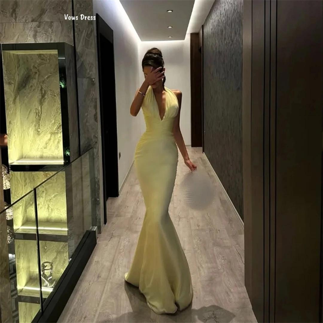 

Vows Chiffon Elegant Women's Dresses for Wedding Party Dresses Luxury Evening Dress 2025 Custom Made V-neck Fishtail Skirt Prom