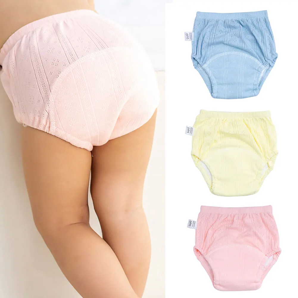 3 個キャンディーカラー新生児トレーニングパンツ夏ベビーショーツ洗える少年少女布おむつ再利用可能なおむつ幼児パンティー