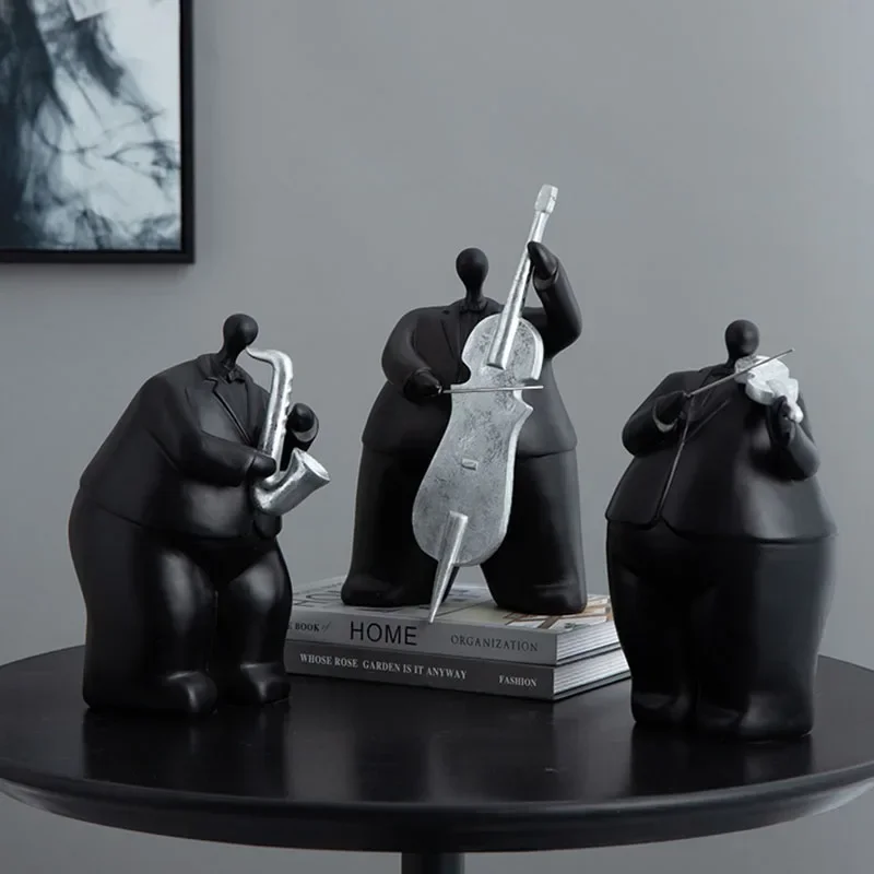 

Nordic Abstract Musical Character Trumpet Violin Guitar Saxophone Ornaments Statues And Sculptures Porch Bookshelf Artwork Gift