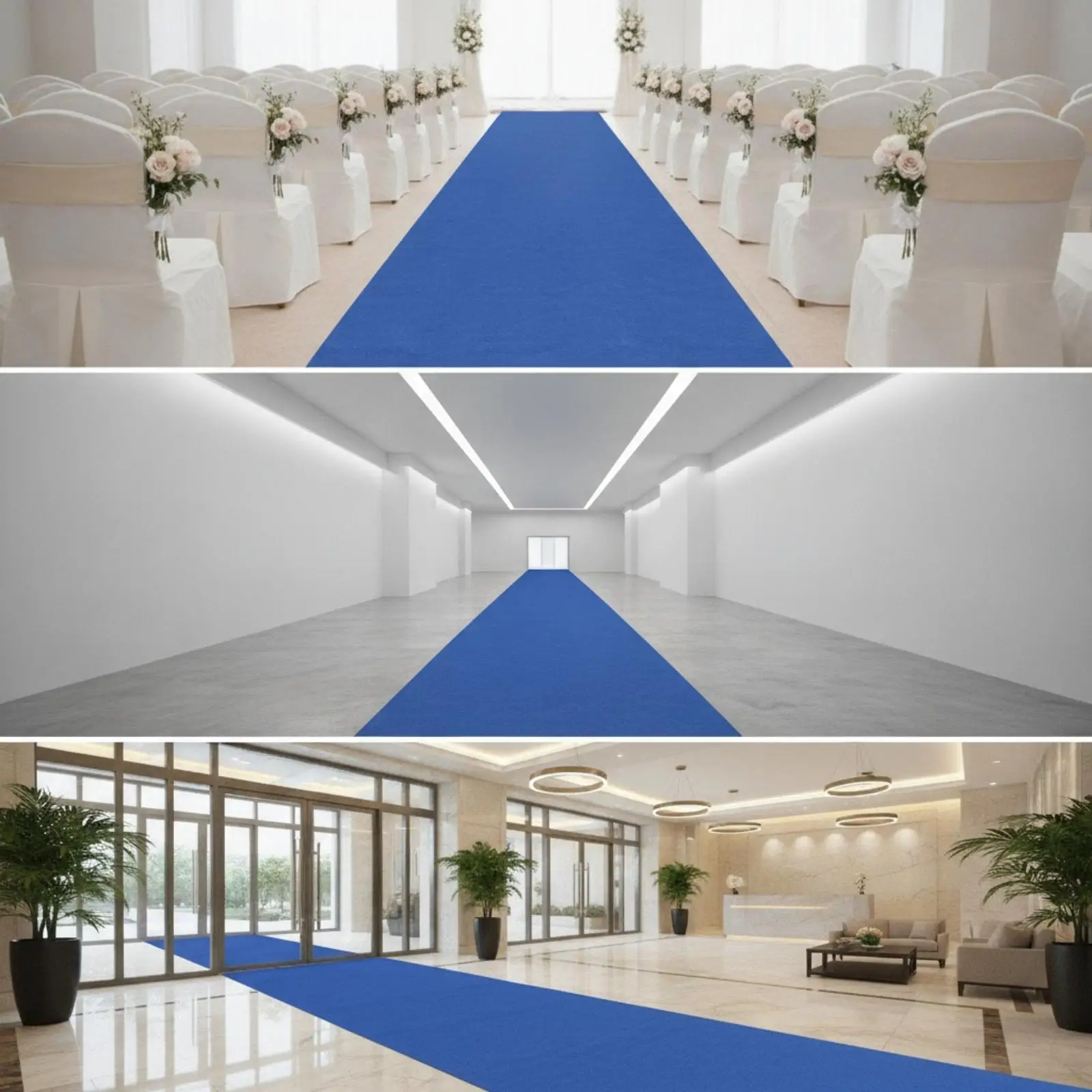 White Wedding Carpet Roll Aisle Runner for Church Ceremony Indoor Outdoor Event Walkway Decoration