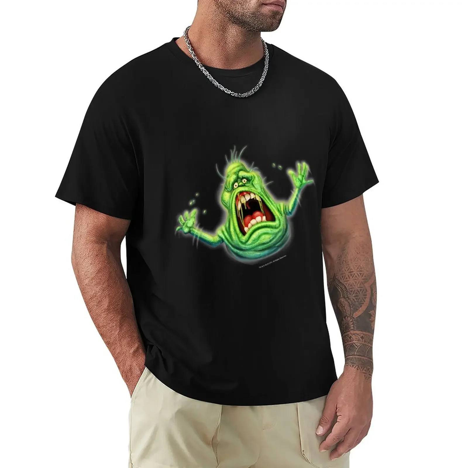 Ghostbusters Slimer Screaming Portrait T-Shirt blacks plus size tops mens graphic t-shirts pack Graphic Streetwear Short Sleeve