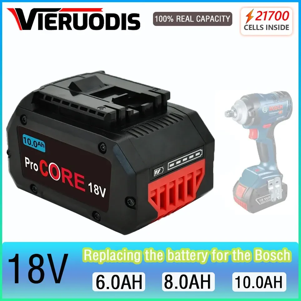 

For Bosch 18V 8.0AH 6.0AH 10.0AH Professional Cordless Tool BAT609 BAT618 GBA18V80 21700 Battery ProCORE Replacement Battery