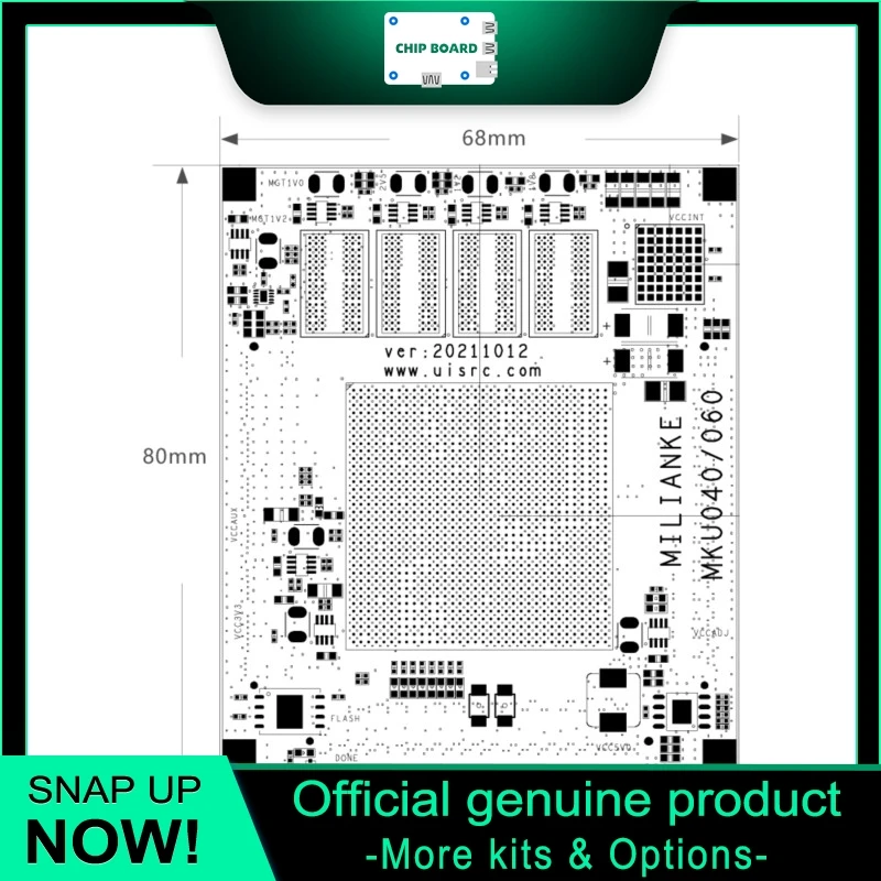 

Milinker MLK-CU01-KU040/KU060 Core Board Xilinx UltraScale KU040/KU060, 20-pair GTH transceivers.
