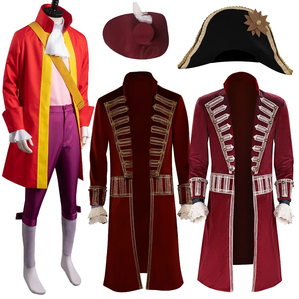 

Pirate Cosplay Costume Men Jacket Coat Medieval Captain Roleplay Hook Outfits Halloween Carnival Party Disguise Party Suit