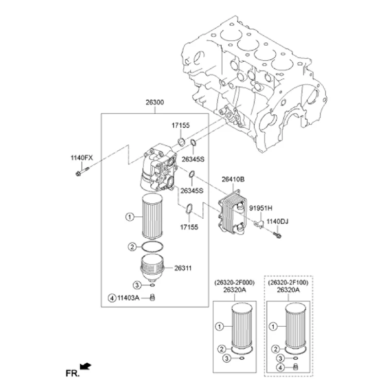 10 filtros de aceite. 263202 F000 26320-2F000 263202 F100 para KIA nuevo Sorento 2,0 T Hyundai Ix35