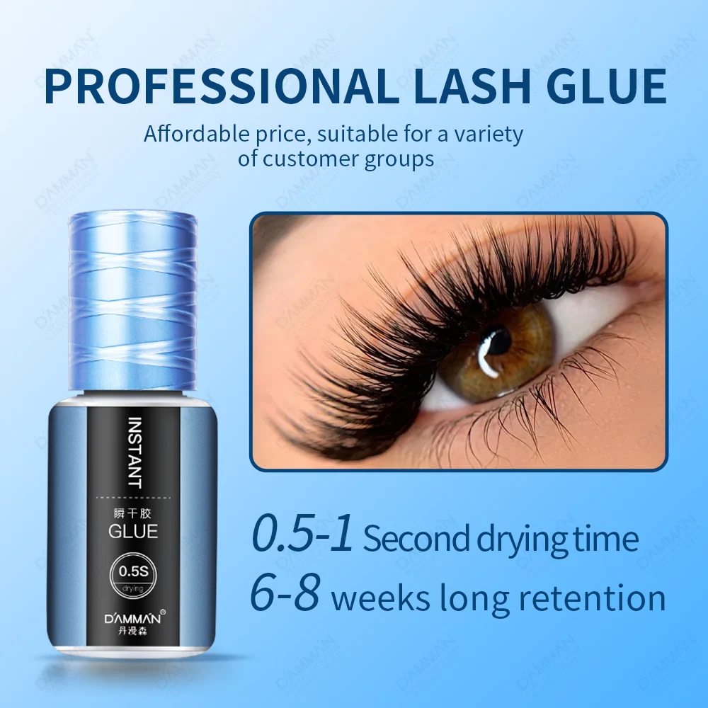 10Bottles Strong Gentle Comfortable Lash Adhesive Dry Time 0.5-1S Bonding Extra Black & Strong Latex Free Lashes Glue For Salon