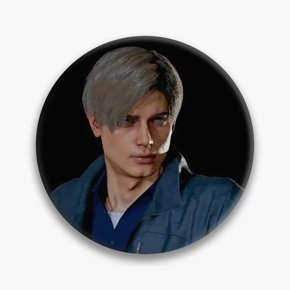 Leon Kennedy Pins Badge Soft Metal Button Keychains Lapel Pin Red Evil Game Creative Jewelry Hat Bag Jeans Leon Pin Brooch Gifts