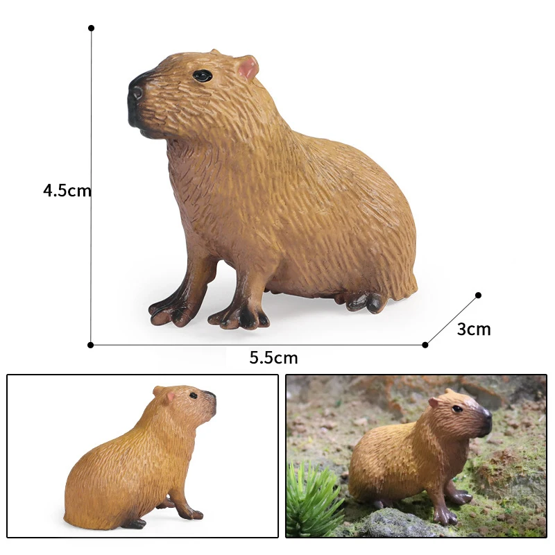 1PC Simulation toy wild animal model simulation capybara tabletop decoration cognitive model