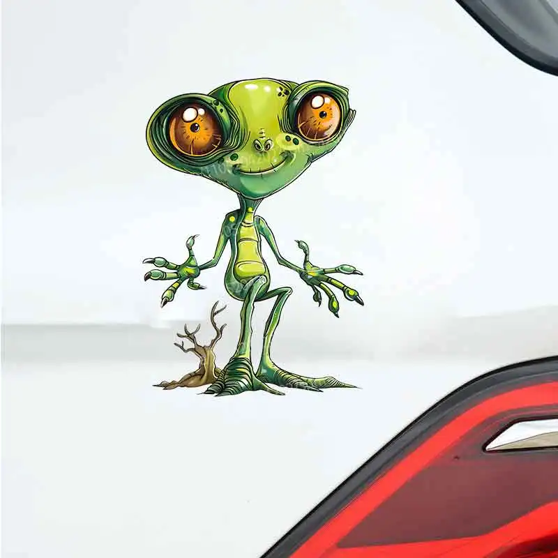 

Alien cartoon image car stickers are used for car rear window and bumper waterproof stickers home door and window wall backgroun