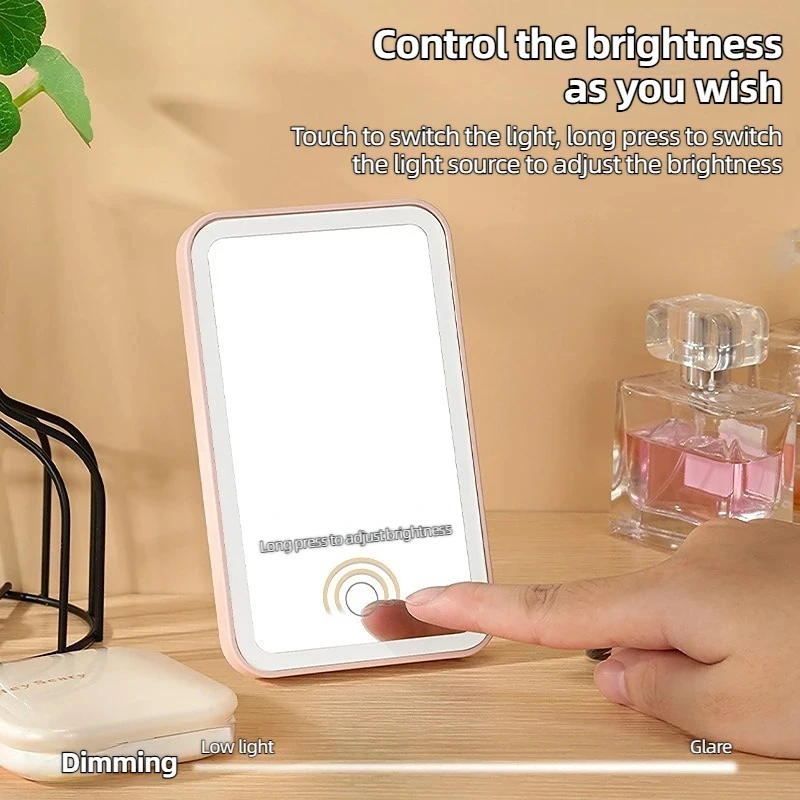 LED Light Makeup Mirror on Car Sun Visor Mirror Intelligent Cosmetic Vanity Portable Mirrors Rechargeable Touch Screen HD Mirror