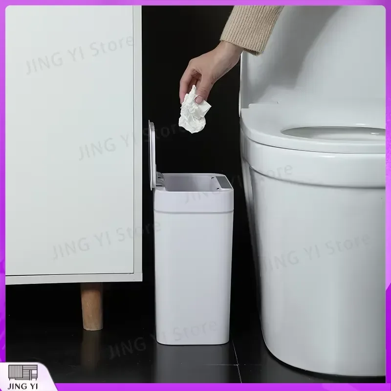 Smart Sensor Trash Can Automatic Waste Bin Plastic Garbage Can for Kitchen Bathroom Hotel Nordic Style Motion Detection Lid