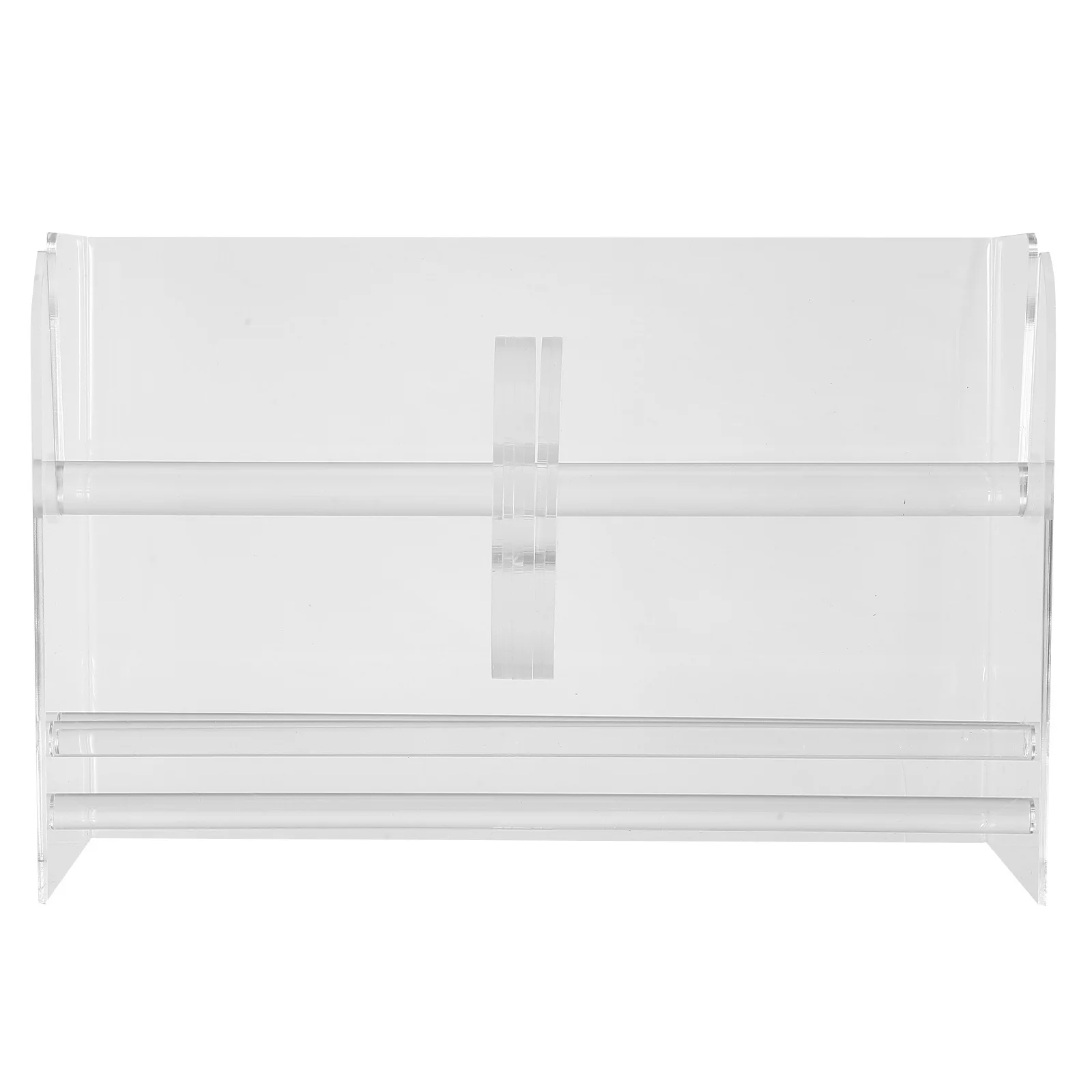 

Adjustable Acrylic Label Dispenser 7-Compartment Sticker Organizer Stand Clear Tape Roll Holder Desktop Office