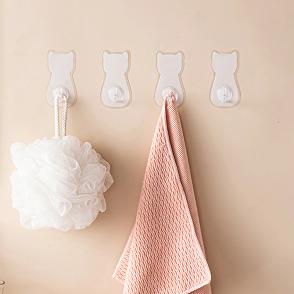 

4 Pcs Japanese-style Cat Hook Hooks Whisker Acrylic Cute Design Key Storage Accessory