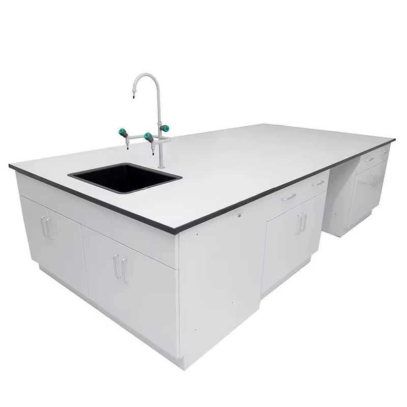 Medical Laboratory Furniture Island Table Electronic Biology Island Work Bench with Sink