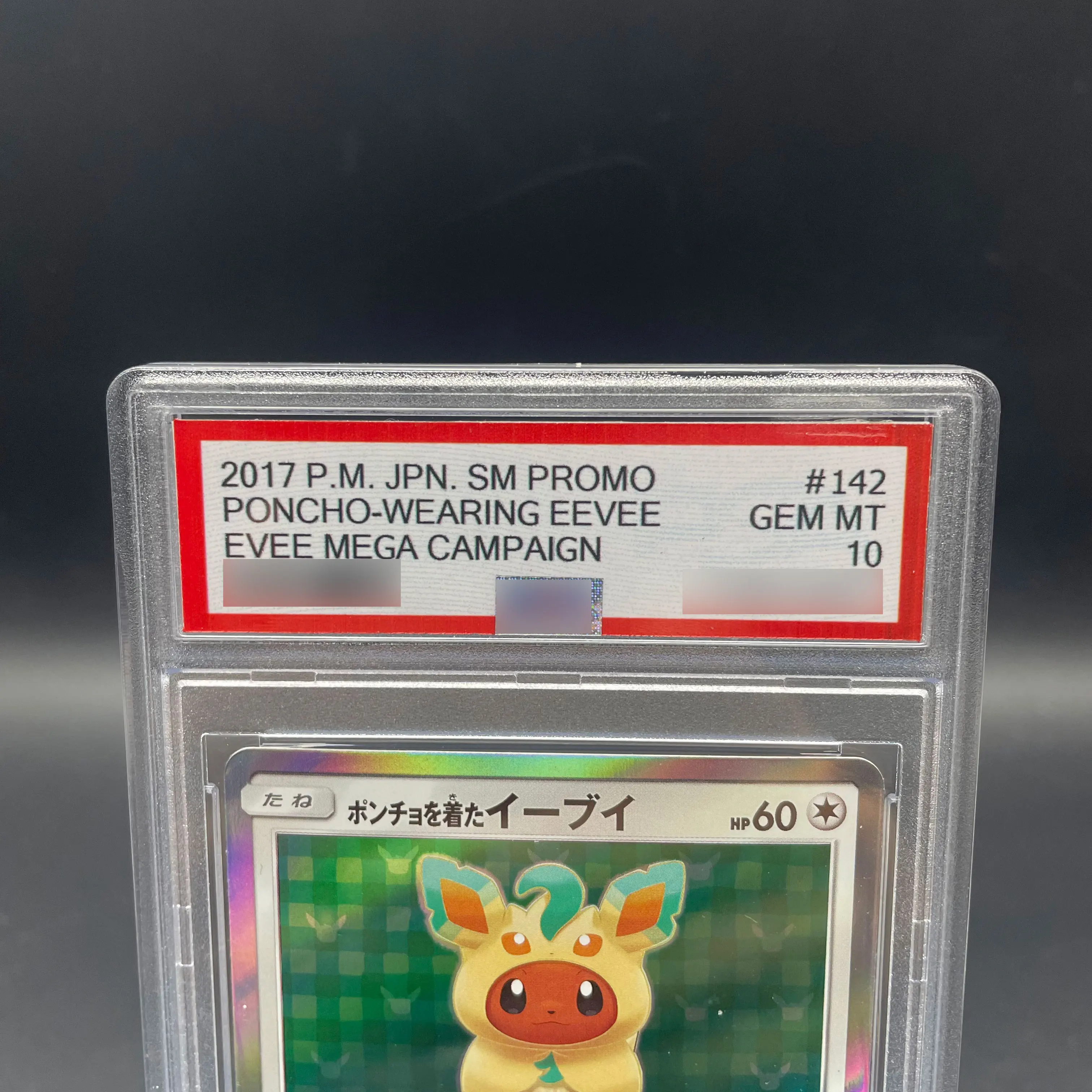 Anime DIY 2017 P.M. JPN. SM PROMO PONCHO-WEARING EEVEE Tarjeta de colección Rara Tarjeta de clasificación de 10 puntos Tarjeta de juego de anime Juguete de regalo