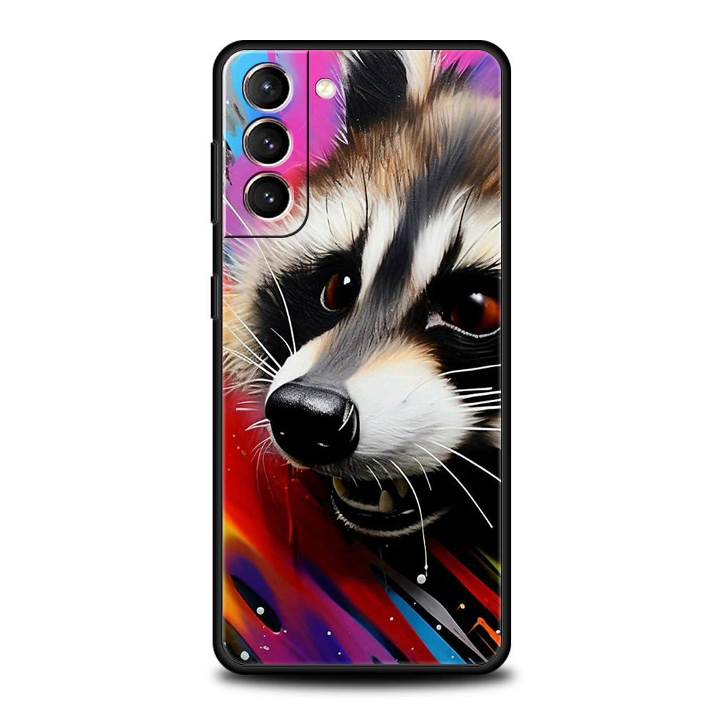 Custodia per telefono per Samsung Galaxy S25 S24 S23 S22 S20 S21 FE Ultra S25 Edge S10 Plus 5G Custodia morbida in TPU Mapache Fundas Capa Bag