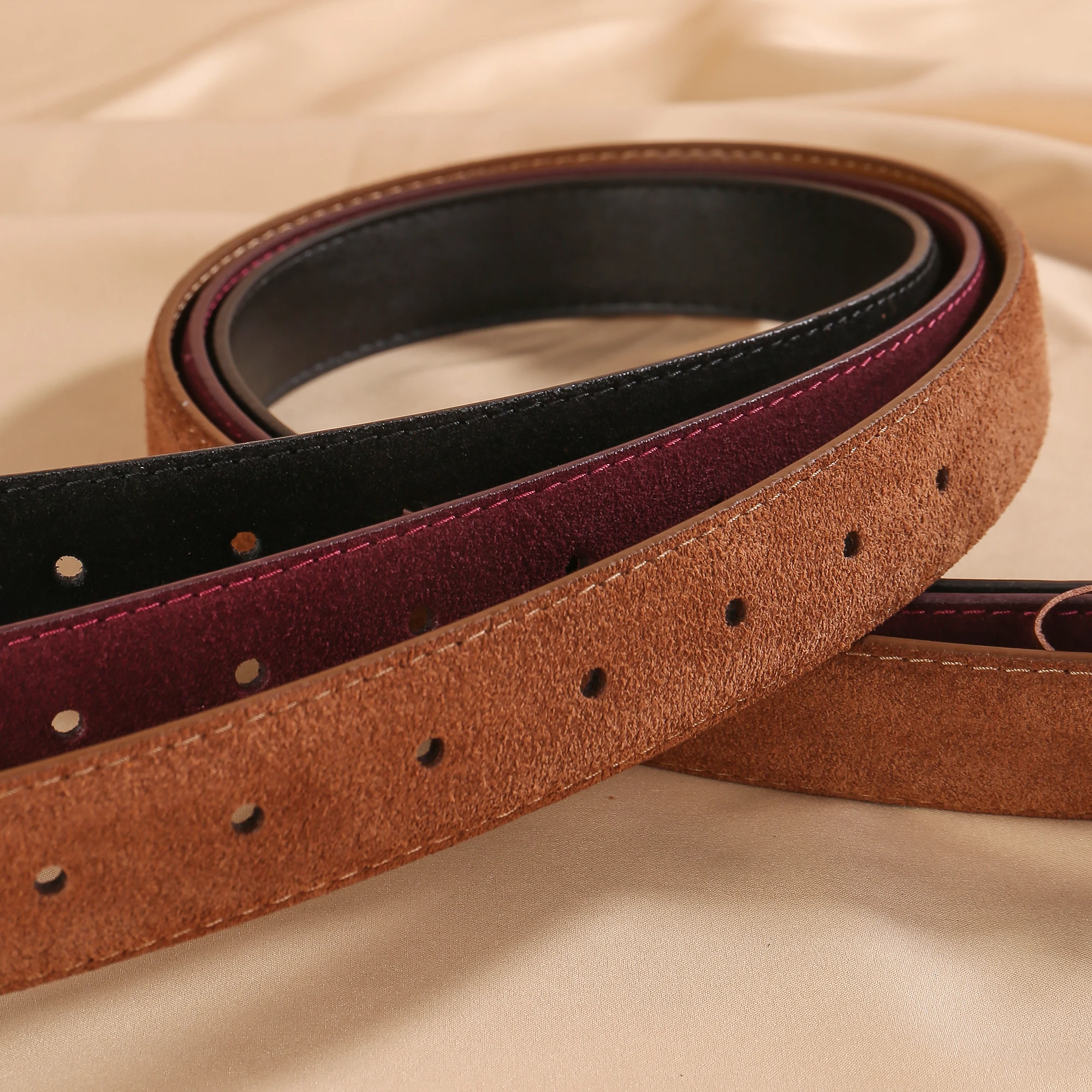 조절 가능한 여성용 벨트 빈티지 스웨이드 씬처 코르셋 벨트 바지 드레스용