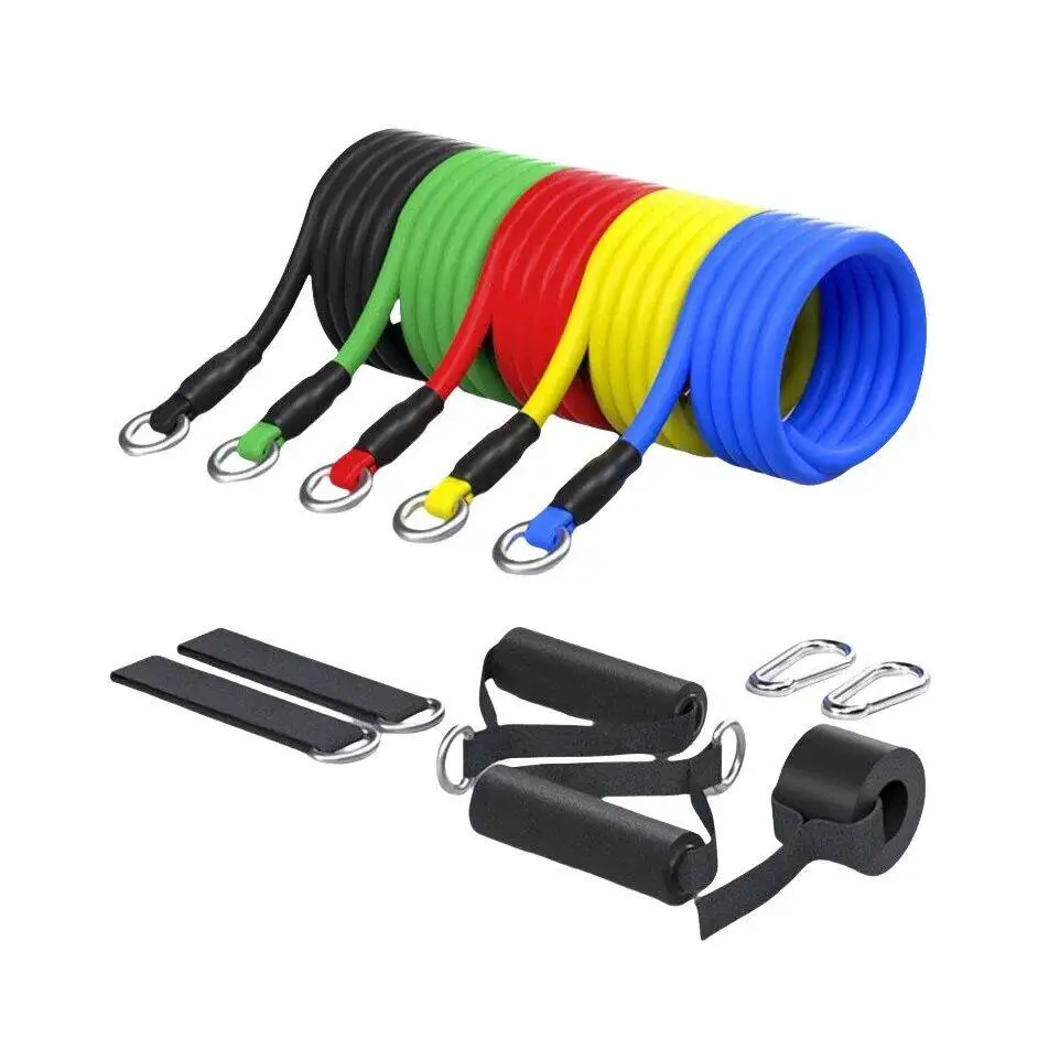 Picture 6: Home Gym Door Hanging Elastic Resistance Band Men's Back Training Device High Pull down Exercise TPE Material Fitness Rope