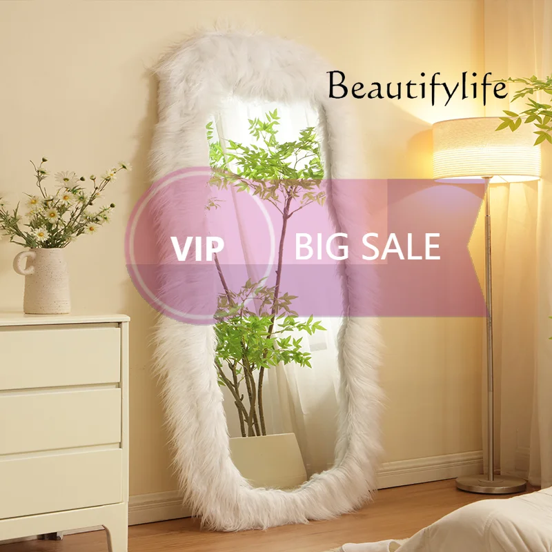 Espejo de cuerpo entero minimalista estilo coreano para niñas, decoración del hogar, espejo de pie con marco, espejo estético y artístico para vestidor.