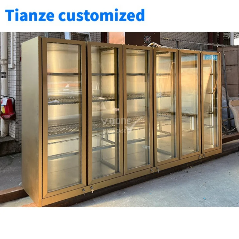 [Customized]modern hotel restaurant glass display wine storage cellar cabinet furniture