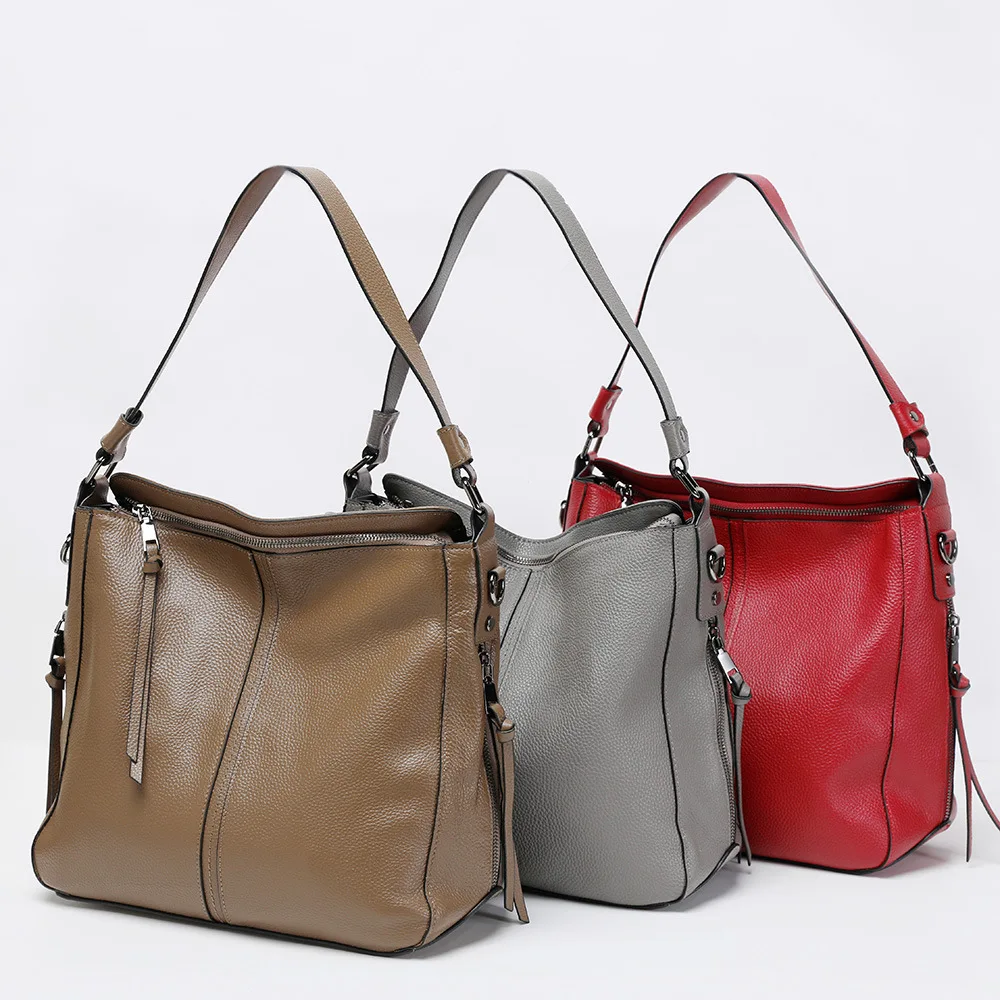 

Top-grain Cowhide Women's Bag Large-capacity Hand-held Leather Ladies' Tote Crossbody Single-shoulder Casual Designer Luxury Bag