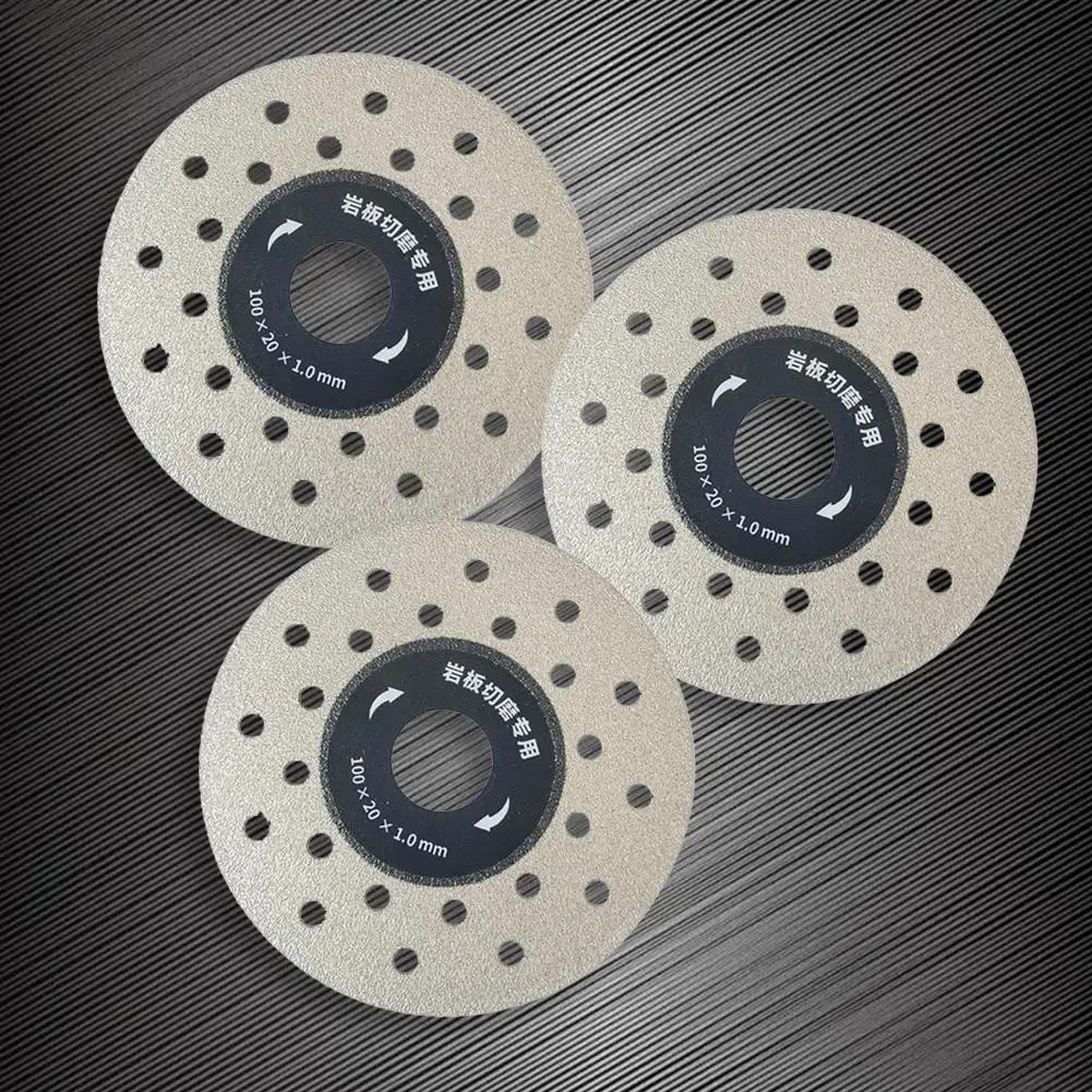 3pcs Cutting For Stone Ceramic Porous Widened Rock Slabs Cutting Disc 100mm Slate Flat Grinding Cutting 