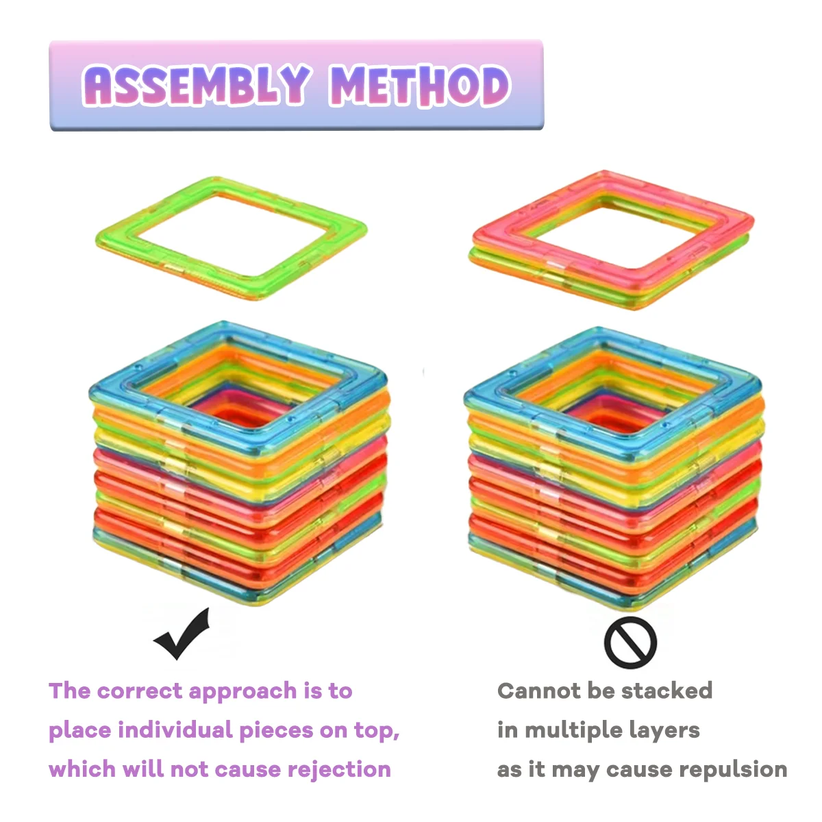 Magnetic Building Blocks Toys, DIY Medium Size STEM Toys Construction Toys, Suitable for Children's Holiday Birthday Gifts view 4