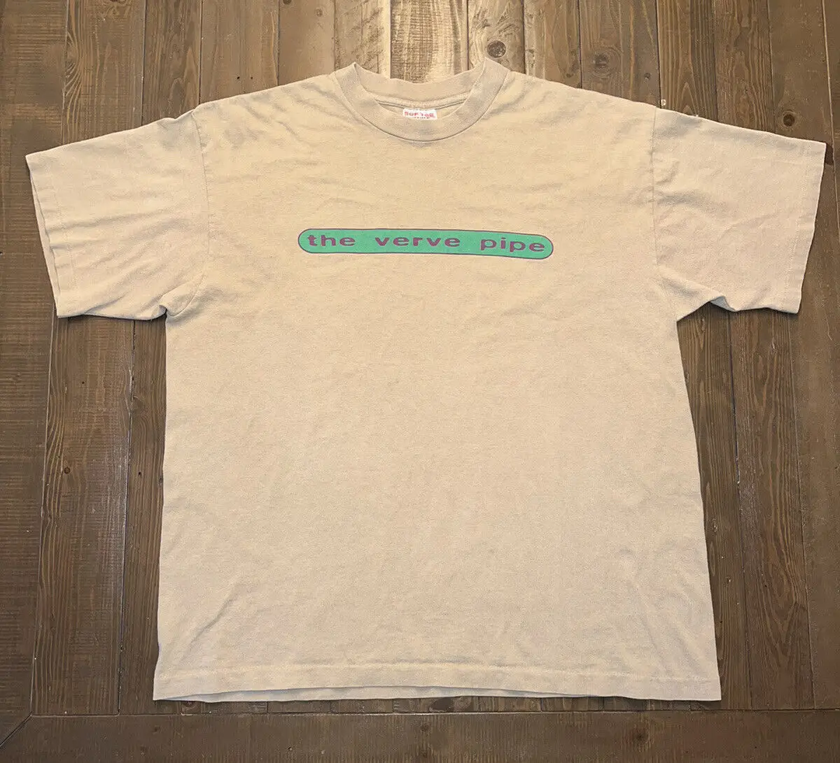 Vintage 90's The Verve Pipe Beige Tan T Shirt Size XL