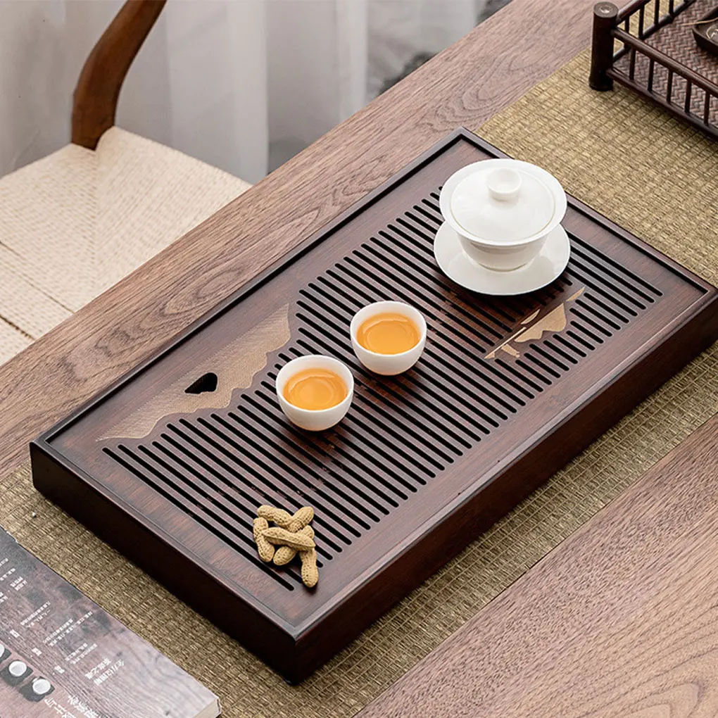 New Chinese Natural Bamboo Tea Tray Water Storage Kung Fu Tea Set  Dry Wet Dual Use Simple Tea Board Tea Storage Tray