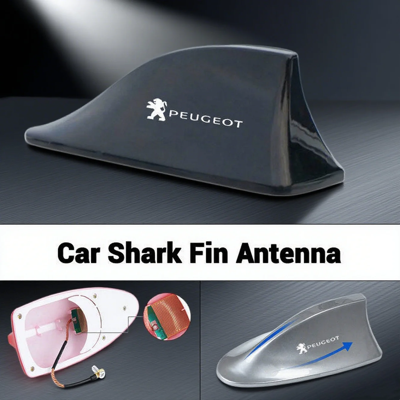 Antena de aleta con forma de tiburón para montaje en techo de coche, antena de señal de Radio aérea para Peugeot GT 3008 308 T9 208 508 207 2008 408 108 4008 5008 206