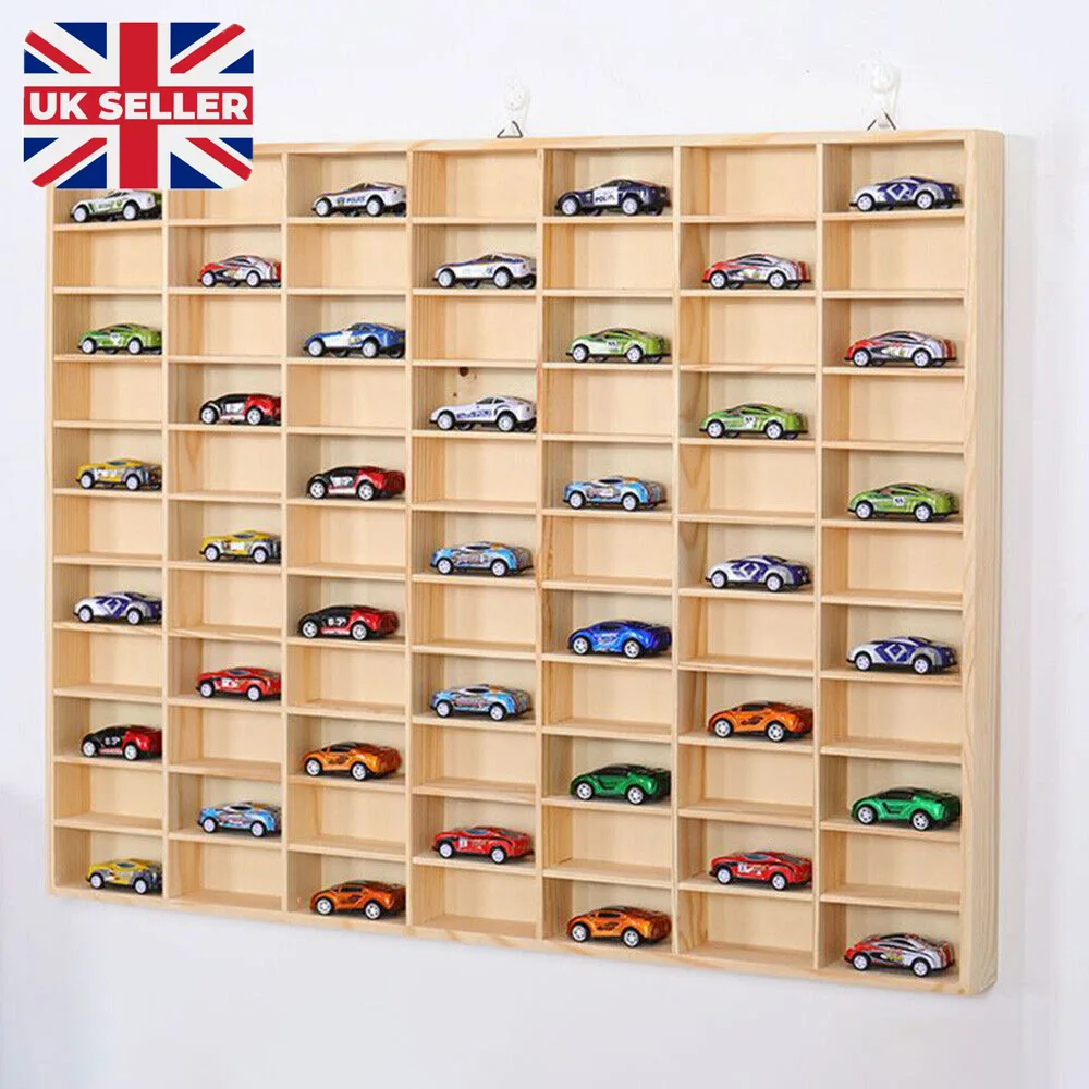 FOR Hot Wheels Diecast Car Matchbox 1/64 Display Wooden Unit Shelf Toy Storage