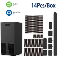 14Pcs Dust Plug for Xbox Series X Console Dust Proof Mesh Filter Jack Stopper Kit Silicone Dustproof Plug Game Accessories