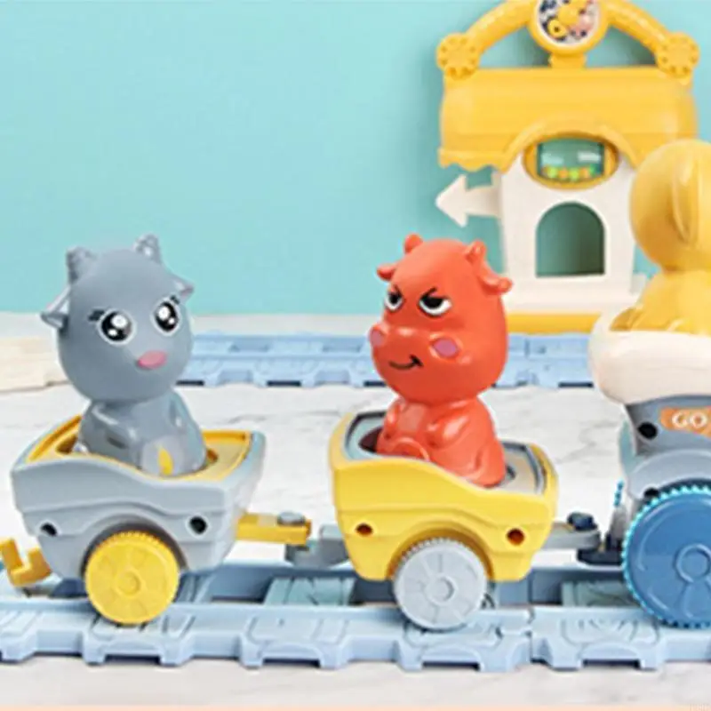 

F62D DIY Train Track Interactive Musical Train for w/ Adjustable Track Easy for Toddl