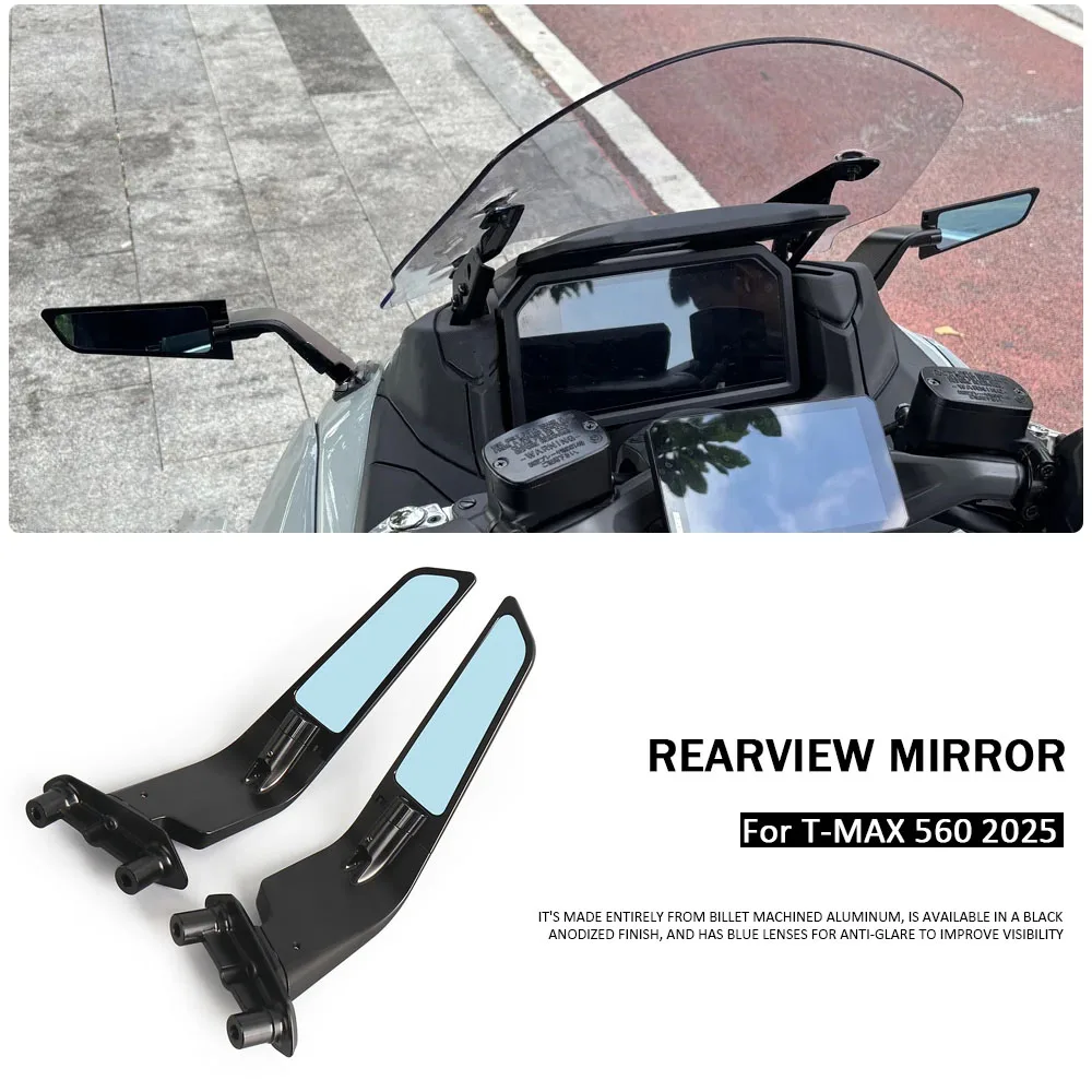 

New Motorcycle Accessories Adjustable Aluminum Mirror Rear View Mirrors For Yamaha T-MAX 560 T-Max560 Tech Max 2025 TMAX 560