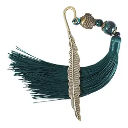 Marcador longo clássico vintage Tassel, Presente estilo chinês, Metal marcas de livros, Papelaria estudante, Material escolar