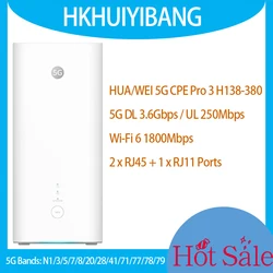 HUA WEI GHTelcom 5G CPE Pro 3 H138-380 Wi Fi 6 AX1800 5G Router 4G LTE Cat19 Dual Band Gigabit WiFi Sim Card Modem 10dBi Antenna