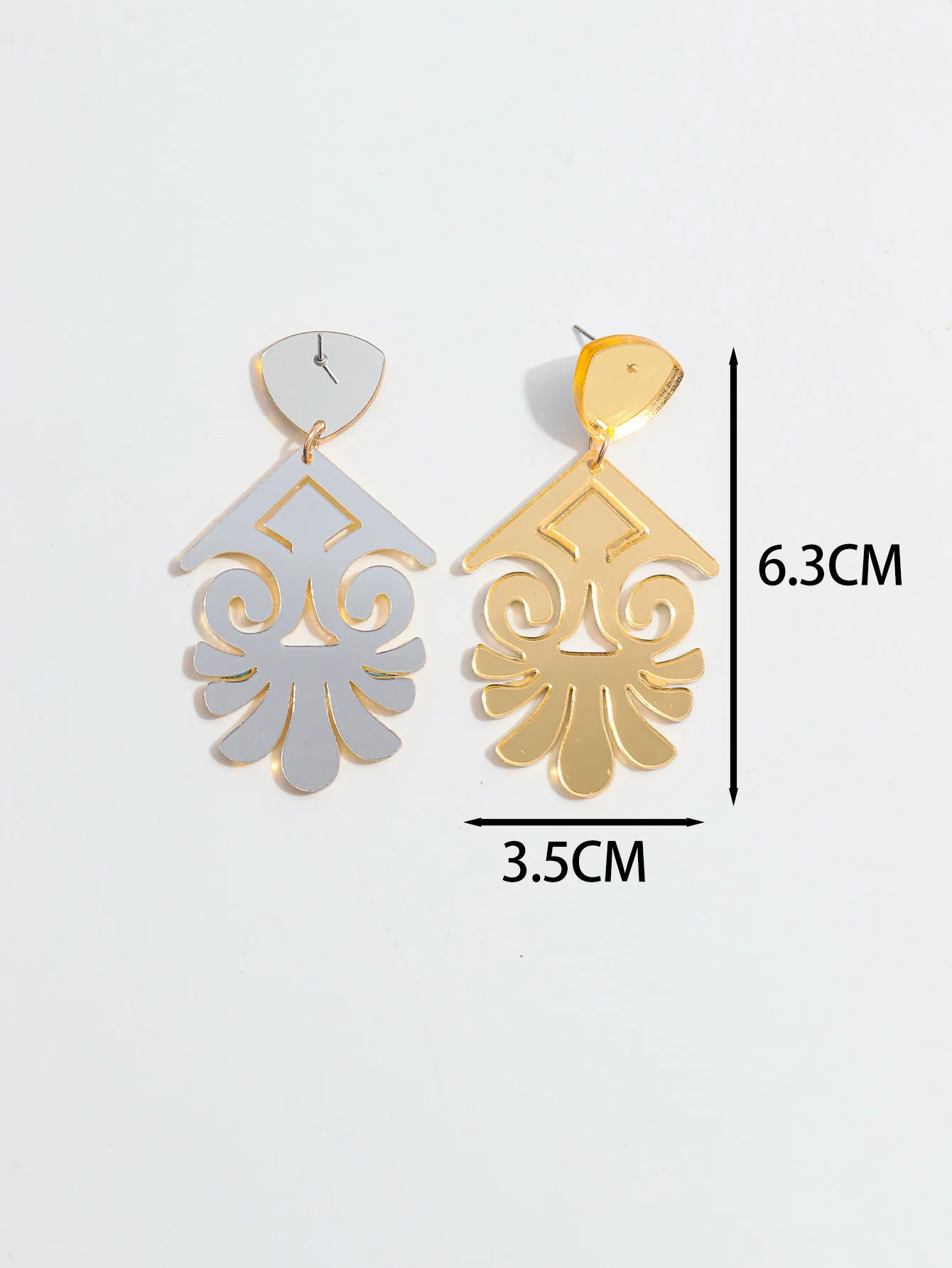 Geometric Acrylic Mirror Gold Color Large Drop Earrings for Women Girls Statement Irregular Dangle Earring Fashion Jewelry Gifts