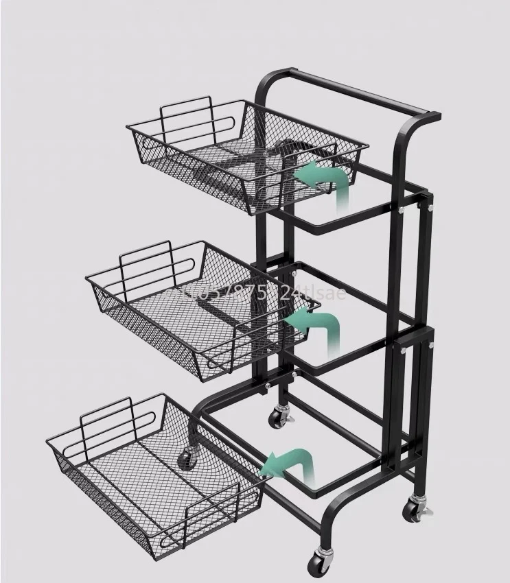 

Practical Storage Trolley Household Rolling Storage Rack Trolley Kitchen Bathroom Living Room