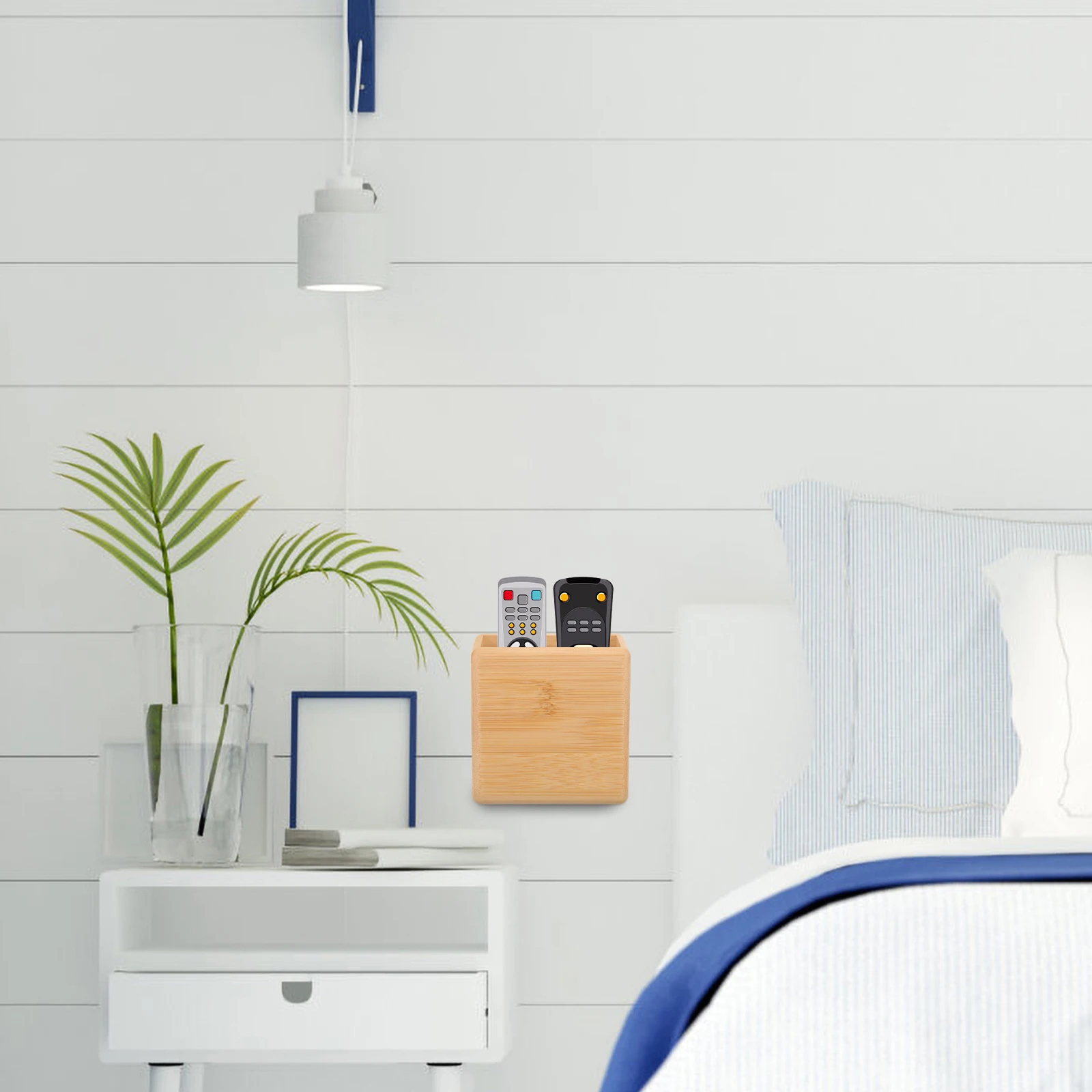 Настенный держатель пульта дистанционного управления, бамбуковый держатель для пульта дистанционного управления, ключи, без дрели, простая установка, держатель, стойка